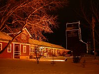 Railway museum and grain elevator art gallery at Dawson Creek, British Columbia